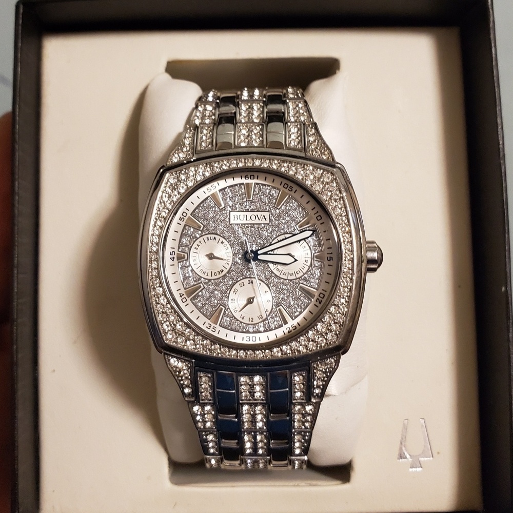 Bulova Watch w/Swarovski Crystals